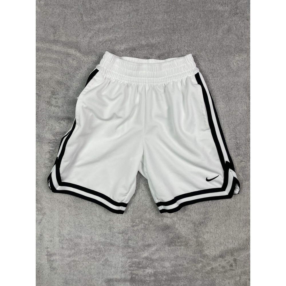 Nike Dri-FIT DNA Big Kids Boys Basketball Shorts White Black FJ6802-100 S Flaw